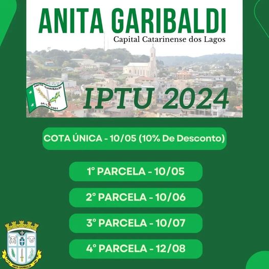 SEMANA DE VENCIMENTOS DO IPTU 2024 Rádio Alegria FM 87 9