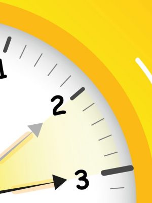 summer time yellow clock standard time after advancing for daylight saving time vector illustration EPS10